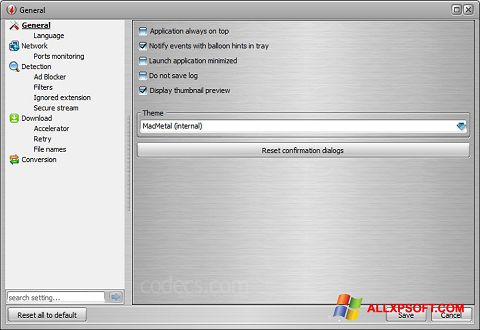 Captură de ecran VSO Downloader pentru Windows XP