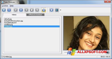 Captură de ecran Fake Webcam pentru Windows XP
