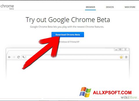Captură de ecran Google Chrome Beta pentru Windows XP