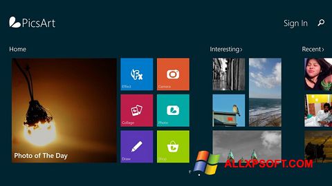 Captură de ecran PicsArt pentru Windows XP