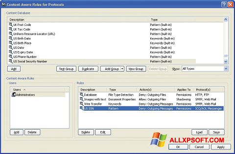 Captură de ecran DeviceLock pentru Windows XP