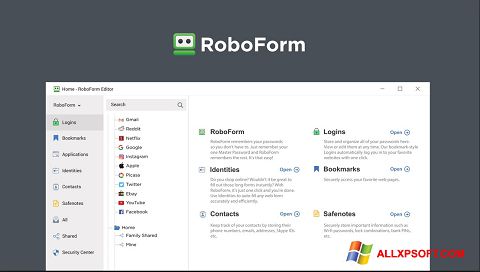 Captură de ecran RoboForm pentru Windows XP
