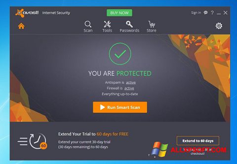Captură de ecran Avast Internet Security pentru Windows XP