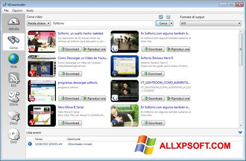 Captură de ecran VDownloader pentru Windows XP