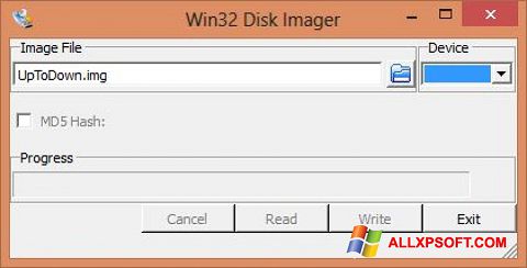 Captură de ecran Win32 Disk Imager pentru Windows XP