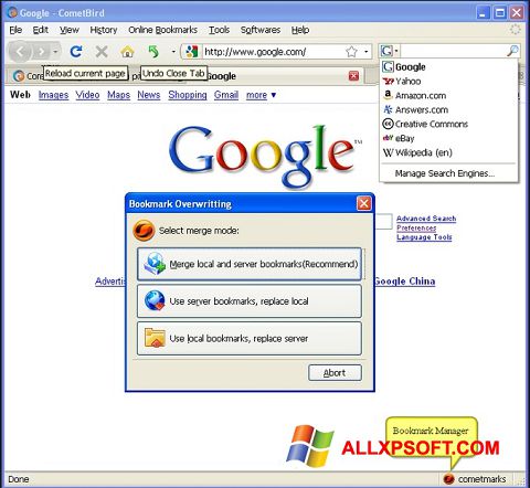 Captură de ecran CometBird pentru Windows XP