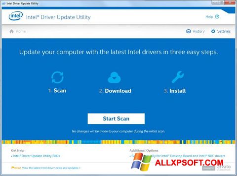 Captură de ecran Intel Driver Update Utility pentru Windows XP