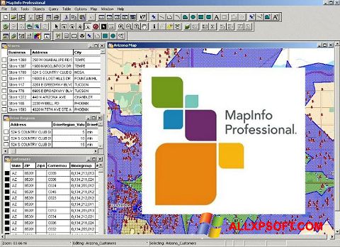 Captură de ecran MapInfo Professional pentru Windows XP