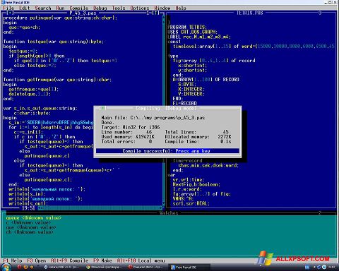 Captură de ecran Free Pascal pentru Windows XP