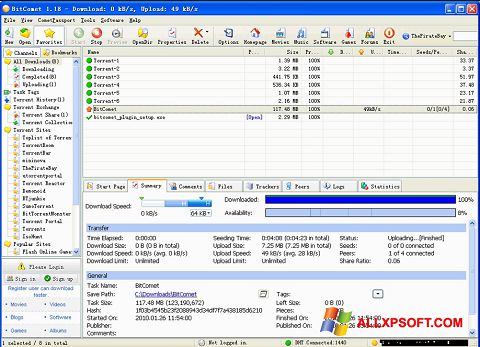 Captură de ecran BitComet pentru Windows XP