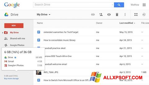 Captură de ecran Google Drive pentru Windows XP