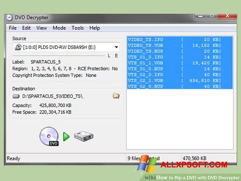 Captură de ecran DVD Decrypter pentru Windows XP