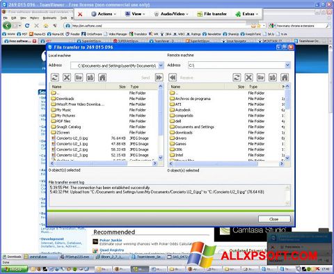 Captură de ecran TeamViewer pentru Windows XP