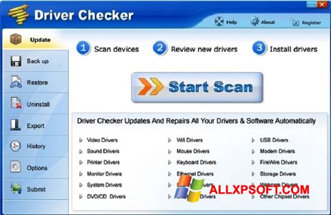 Captură de ecran Driver Checker pentru Windows XP