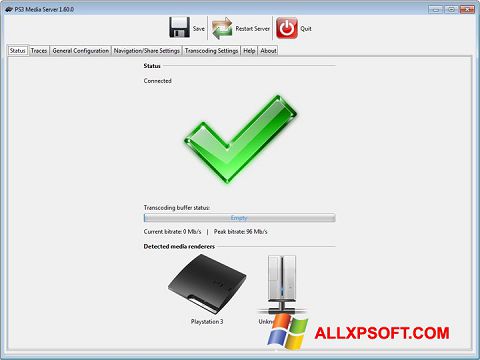 Captură de ecran PS3 Media Server pentru Windows XP