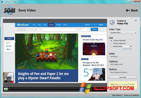 Captură de ecran Screencast-O-Matic pentru Windows XP