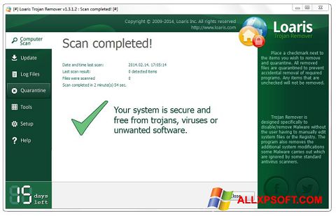 Captură de ecran Loaris Trojan Remover pentru Windows XP