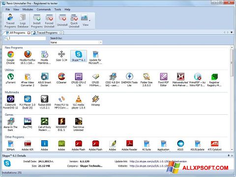 Captură de ecran Revo Uninstaller pentru Windows XP