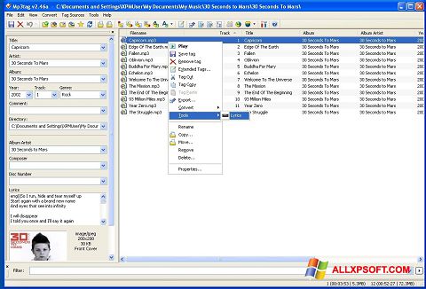 Captură de ecran Mp3tag pentru Windows XP