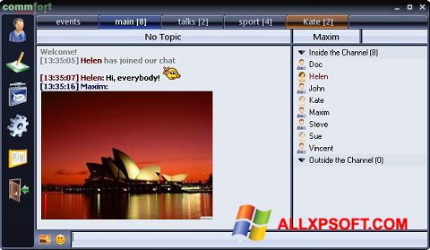 Captură de ecran CommFort pentru Windows XP