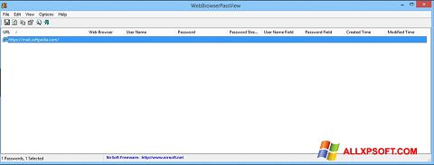 Captură de ecran WebBrowserPassView pentru Windows XP