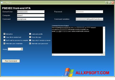 Captură de ecran PsExec pentru Windows XP