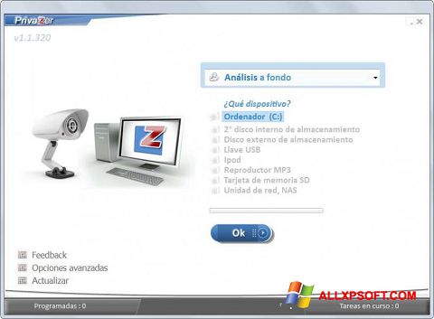 Captură de ecran PrivaZer pentru Windows XP