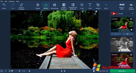 Captură de ecran Movavi Photo Editor pentru Windows XP