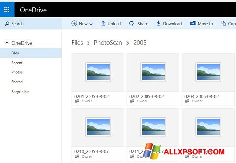 Captură de ecran OneDrive pentru Windows XP