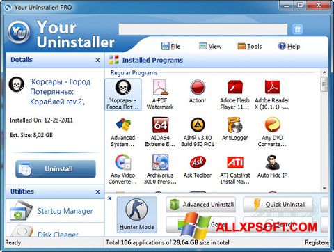 Captură de ecran Your Uninstaller pentru Windows XP