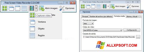 Captură de ecran Free Screen Video Recorder pentru Windows XP