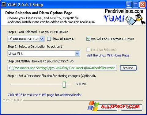 Captură de ecran YUMI pentru Windows XP