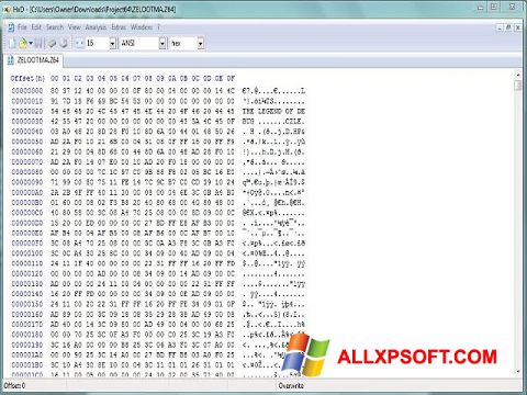Captură de ecran Hex Editor pentru Windows XP