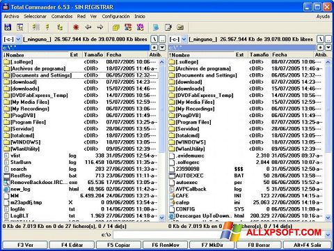 Captură de ecran Total Commander pentru Windows XP