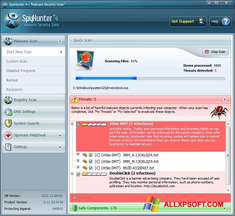Captură de ecran SpyHunter pentru Windows XP