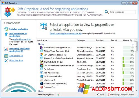 Captură de ecran Soft Organizer pentru Windows XP
